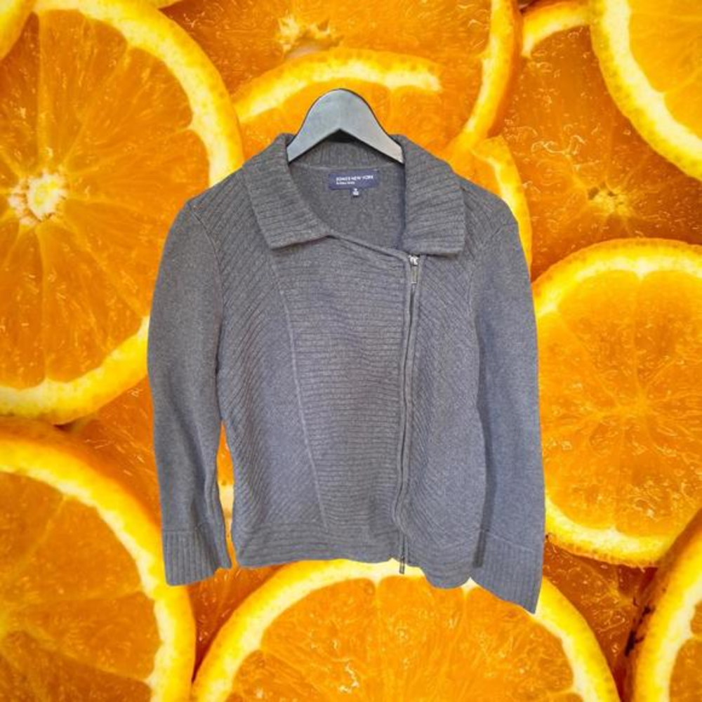 Jone New York Gray Size‎ Zipper Sweater Size Medium